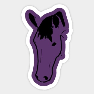 Black Horse Face Sticker